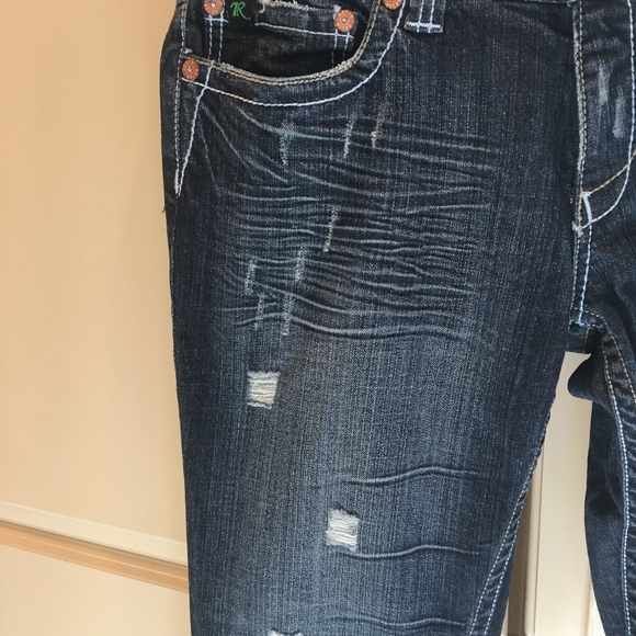 NEW Reuse Distressed Bootcut Jeans - Picture 3 of 7